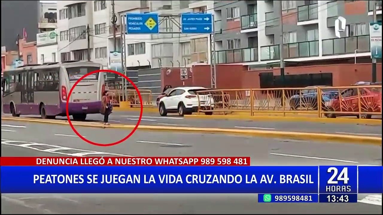 Breña: peatones arriesgan su vida al cruzar avenida Brasil sin usar puente peatonal
