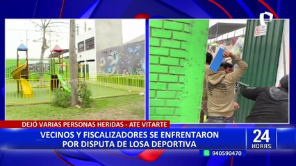 Ate: vecinos piden dialogar con alcalde tras enfrentamiento con serenos por losa deportiva