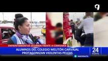 Lince: escolares se agarran a golpes en puerta de colegio Melitón Carvajal
