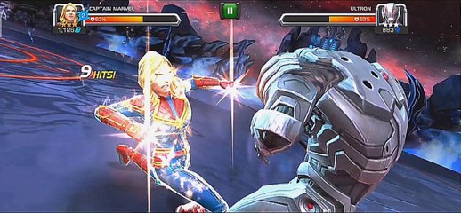 Captain marvel vs ultron fight 