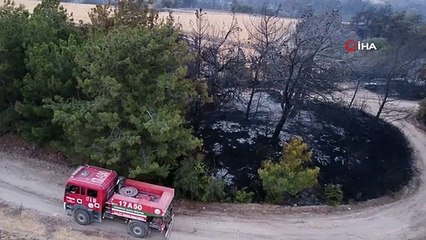 Çanakkale'de yangının boyutu gün ağarınca ortaya çıktı