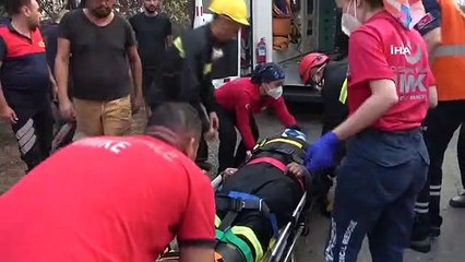 Çanakkale'de orman yangınında arama kurtarma görevlisine ağaç devrildi