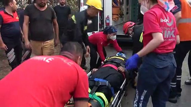 Çanakkale'de orman yangınında arama kurtarma görevlisine ağaç devrildi