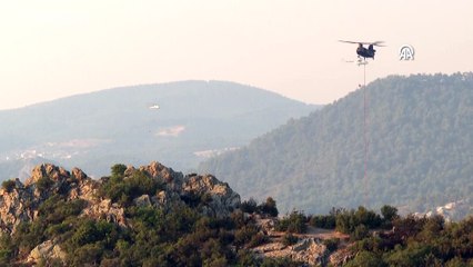 Çanakkale yangınına havadan ve karadan müdahale sürüyor