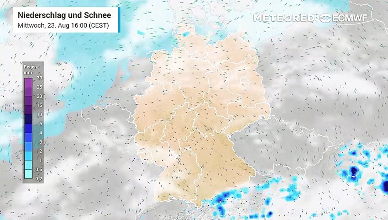 So ziehen die Gewitter am Freitag (25. August 2023) über Deutschland hinweg!