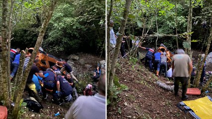 Giresun'da otomobil, dereye uçtu; 1 ölü; 2'si ağır 4 yaralı