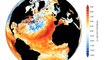 Evolución de las anomalías en las temperaturas de la superficie del mar.