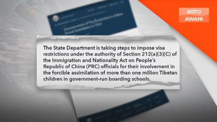 AS sekar visa pegawai China, didakwa cabul hak asasi manusia di Tibet