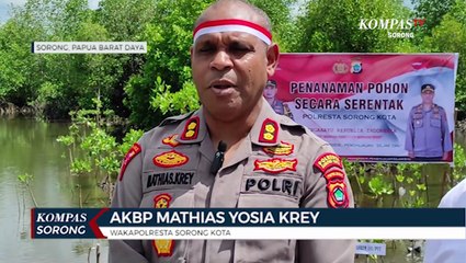 Polresta Sorong Kota Gandeng LHKP Gelar Penanaman Mangrove