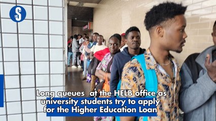 Long queues  at the HELB office as university students try to apply  for the Higher Education Loan