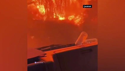 Hakkınız ödenmez! Çanakkale yangınında ekiplerin zorlu mücadelesi kamerada