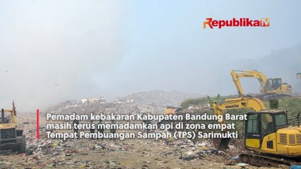 Pemadam Kebakaran Masih Berjibaku Padamkan Api di TPS Sarimukti