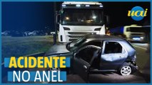 Acidente no Anel Rodoviário: carreta arrasta carros no Betânia; veja vídeo