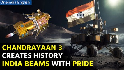 Download Video: India's Chandrayaan-3 creates history; Becomes first spacecraft to soft-land on moon | Oneindia News