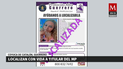 Localizan con vida a titular del MP de Coyuca de Catalán en Guerrero