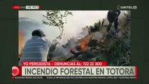 Incendio forestal en Totora causa alarma en los pobladores