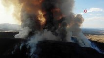 Eskişehir'de çıkan orman yangını nedeniyle karayolu ulaşıma kapatıldı