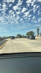 Motorcycle Fails To Wheelie On Freeway