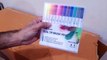 Unboxing and Review of Dual Tip Brush Marker Pens Artistic Watercolour 12, Brush Tip with Fine liner 0.4mm and Markers Pen with 1-2 mm tip for Writing Drawing Coloring