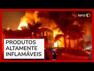 Incêndio de grandes proporções atinge indústria química na zona norte de SP