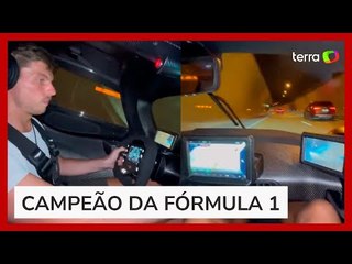 Vídeo mostra Verstappen dirigindo acima da velocidade permitida em túnel na França
