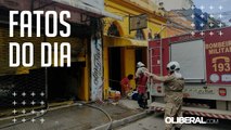 Incêndio no Comércio: bombeiros eliminam focos de incêndio nas lojas destruídas