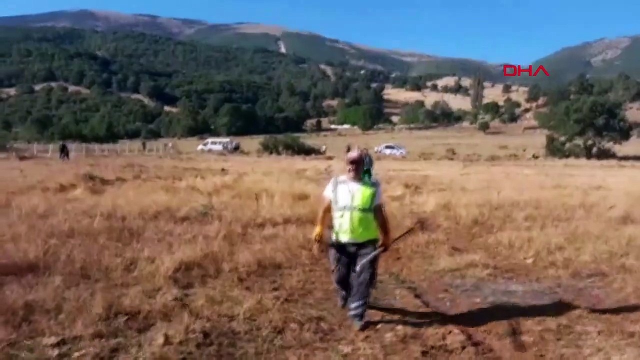 Le feu d’herbe à Tokat a été éteint avant de se propager à la forêt.