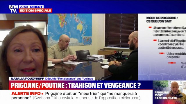 Crash en Russie/Evgueni Prigojine: Ce sont bien là les méthodes de Vladimir Poutine , pour Natalia Pouzyreff (députée Renaissance et présidente du groupe d'amitié France-Russie à l'Assemblée nationale)