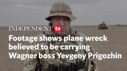 Independent verified footage shows plane wreck believed to be carrying Yevgeny Prigozhin