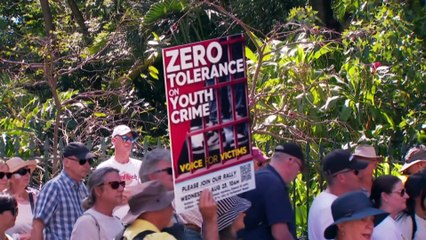 Hundreds rally through Brisbane CBD, protesting for youth crime laws