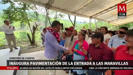 Download Video: Rutilio Escandón asiste a la inauguración de pavimentación de la entrada a Las Maravillas, Chiapas