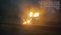 Impressionante! imagens mostram caminhão pegando fogo na BR-376 em Guaratuba