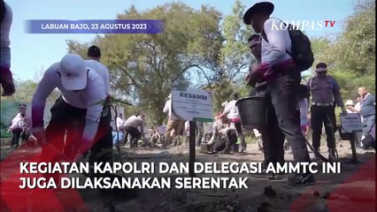 Gagah Tanpa Seragam Dinas, Kapolri Ajak Delegasi AMMTC Tanam Pohon
