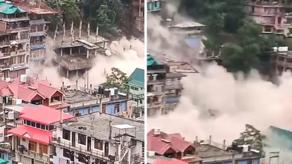 हिमाचल के कुल्लू में ढही इमारतें, लगातार बारिश से लैंडस्लाइड