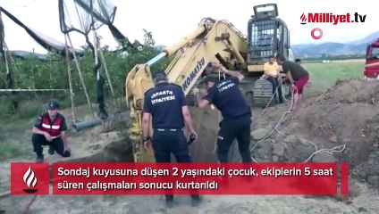 5 saatlik çalışma mucizeyle sonlandı! 2 yaşındaki yamaç sondaj kuyusundan kurtarıldı