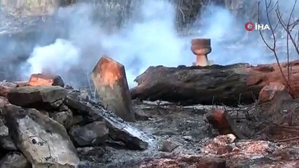 Çanakkale'de yangının bıraktığı hasar böyle görüntülendi