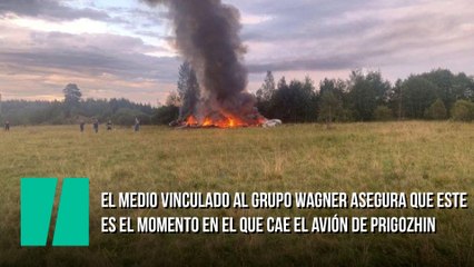 El medio vinculado al Grupo Wagner asegura que este es el momento en el que cae el avión de Prigozhin