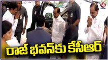 CM KCR Reaches Raj Bhavan _ Patnam Mahender Reddy Oath Ceremony _ V6 News (1)