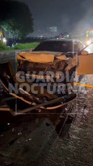 #Preliminar Un escurridizo somnoliento conductor impactó a una unidad de balizamiento #GuardiaNocturna