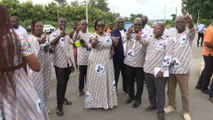 Emmanuel Ahoutou et Eugène Koffi en campagne à Sakassou pour les élections municipales 2023