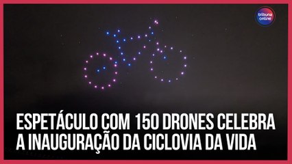 Espetáculo com 150 drones celebra a inauguração da Ciclovia da Vida no ES