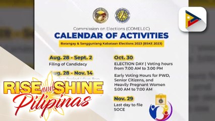 Election period, simula na ngayong araw; Comelec, tatanggap na ng COCs