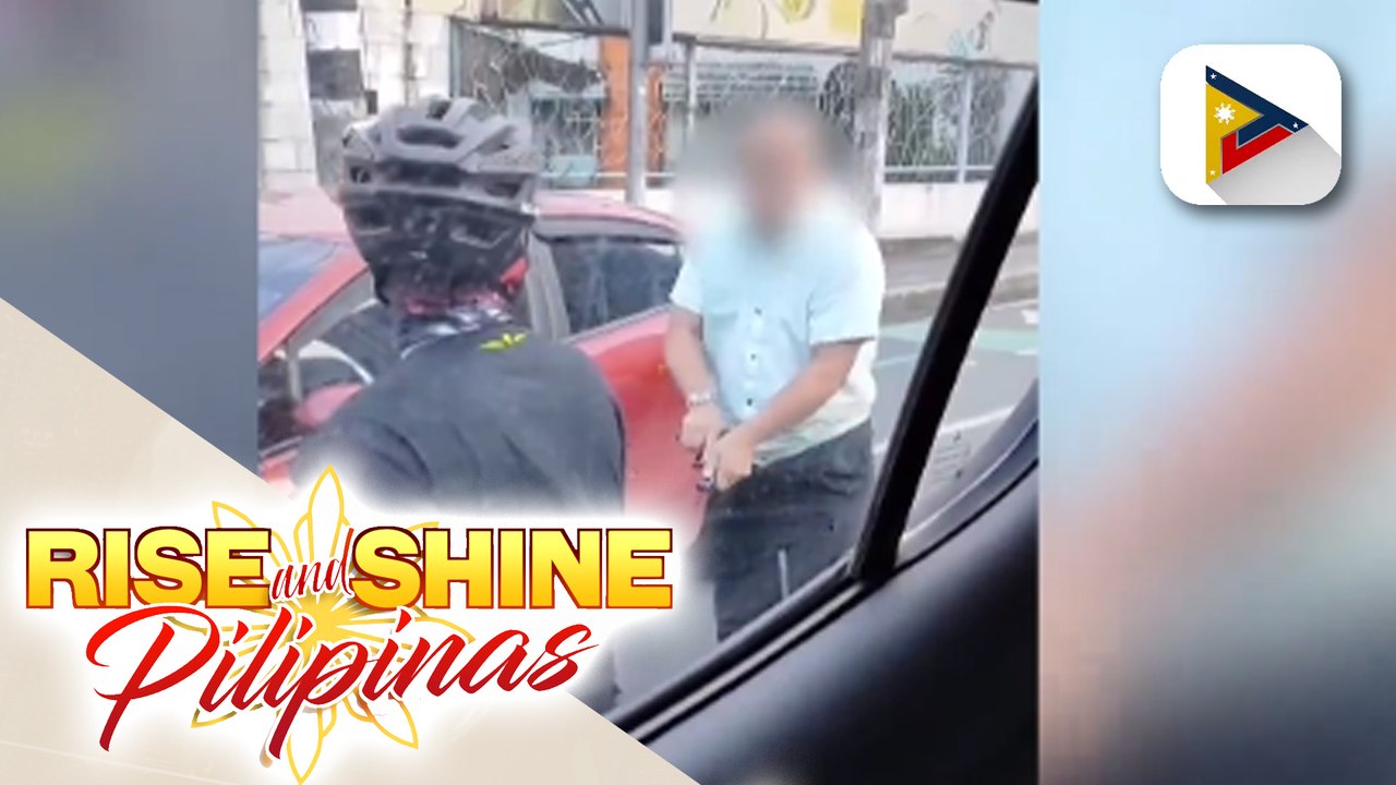 Lalaking sakay ng kotse na nanakit ng siklista sa Quezon City, nakunan ng video
