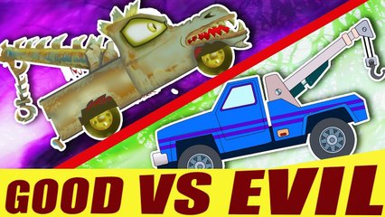 Tow Truck Battles, Good VS Evil - Transport Videos For Kids