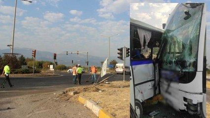 Yolcu otobüsüyle işçi servis midibüsü çarpıştı: 11 yaralı