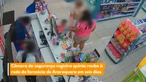 Câmera de segurança registra quinto roubo à rede de farmácia de Araraquara em seis dias