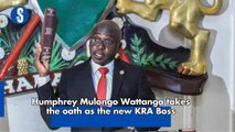 Humphrey Mulongo Wattanga takes the oath of office as the new KRA Boss