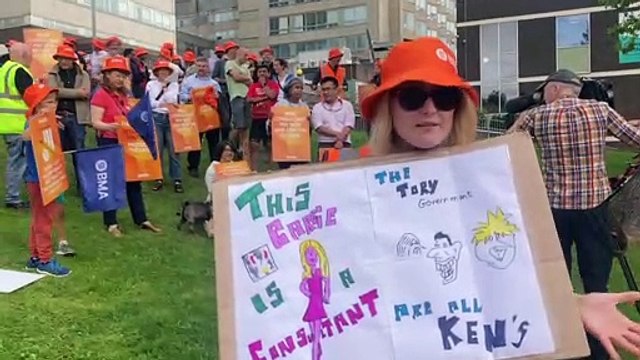 NHS consultants on the picket line outside Royal Hallamshire Hospital