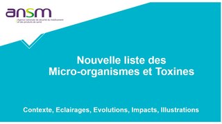 Webinaire – Nouvelle liste des micro-organismes et toxines (MOT)