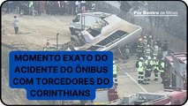 Momento exato do acidente do ônibus com torcedores do Corinthians na Rodovia Fernão Dias